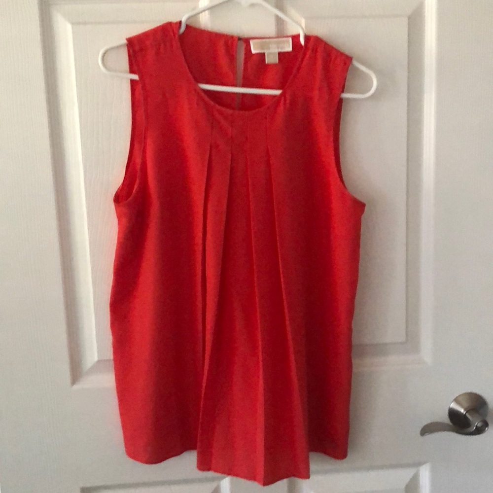 Michael Kors Orange Pleated Blouse